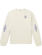 Adish - Logo-Embroidered Cotton-Jersey Sweatshirt - Neutrals