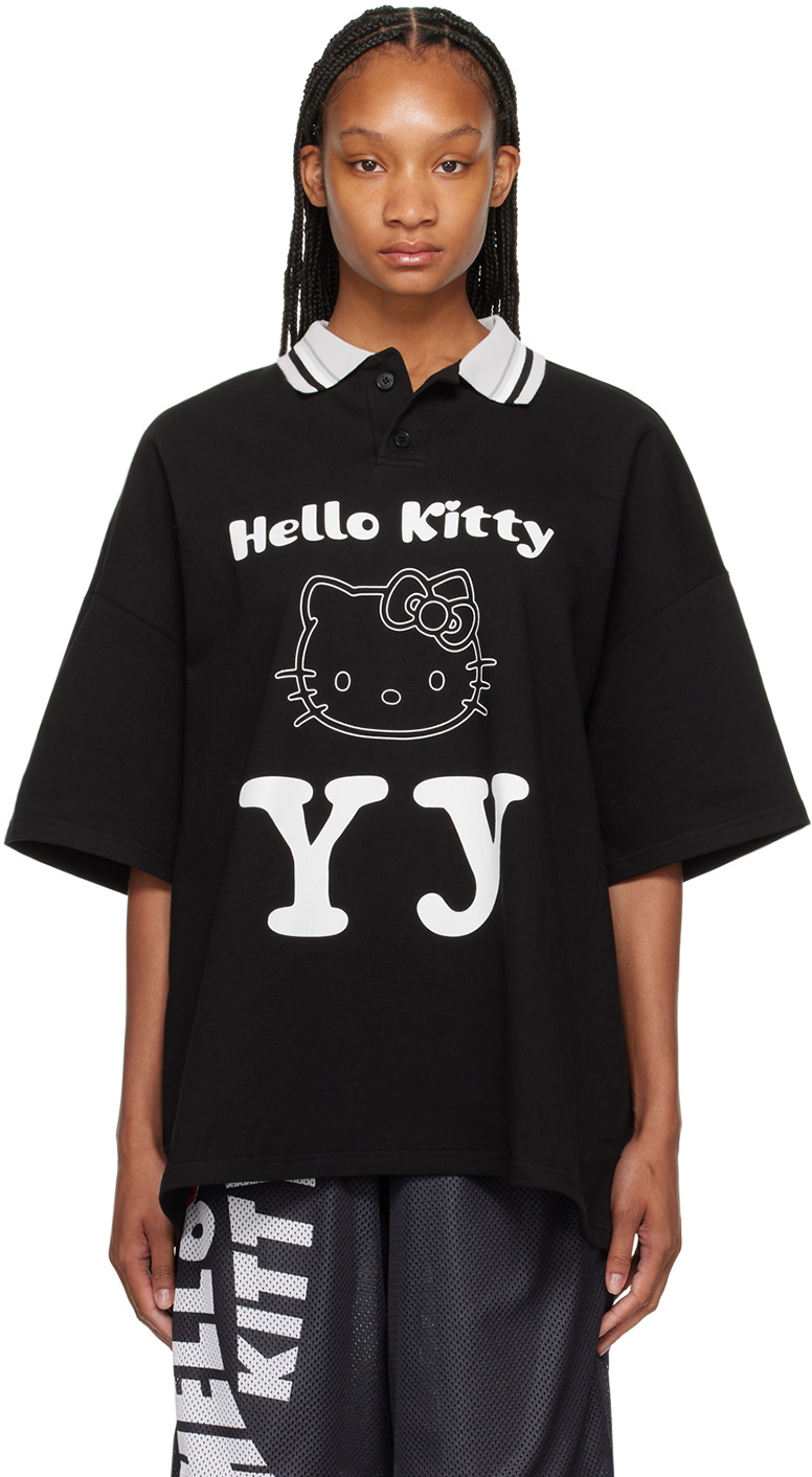 大人気！OPEN YY x Hello Kitty Tシャツ ブラック やさしく S/M