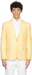 Alexander McQueen Yellow Cotton '70s Peak Rever Blazer