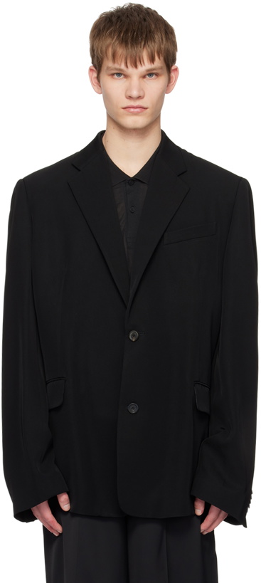 Photo: Balenciaga Black Curved Shoulder Blazer