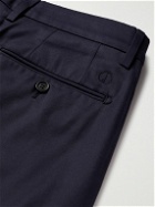 Dunhill - Straight-Leg Stretch Cotton and Cashmere-Blend Chinos - Blue
