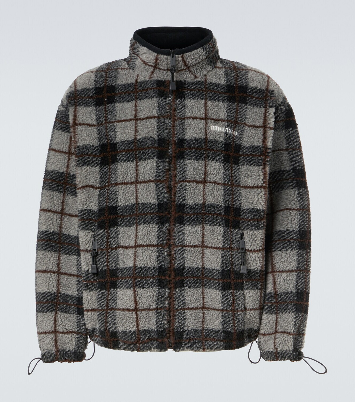 Miu Miu Checked teddy jacket
