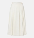 Gabriela Hearst Wesley pleated cotton corduroy midi skirt