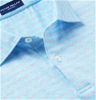 Peter Millar - Solstice Striped Cotton and Linen-Blend Jersey Polo Shirt - Blue