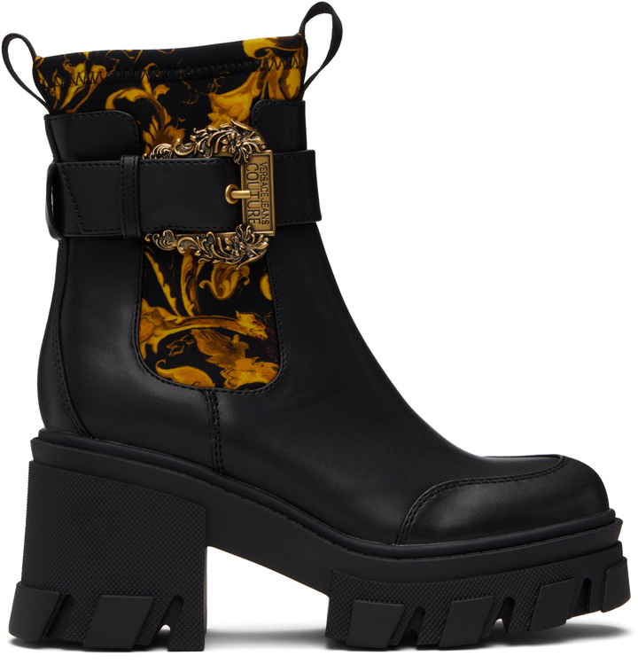 Photo: Versace Jeans Couture Black Sophie Chain Couture Chelsea Boots