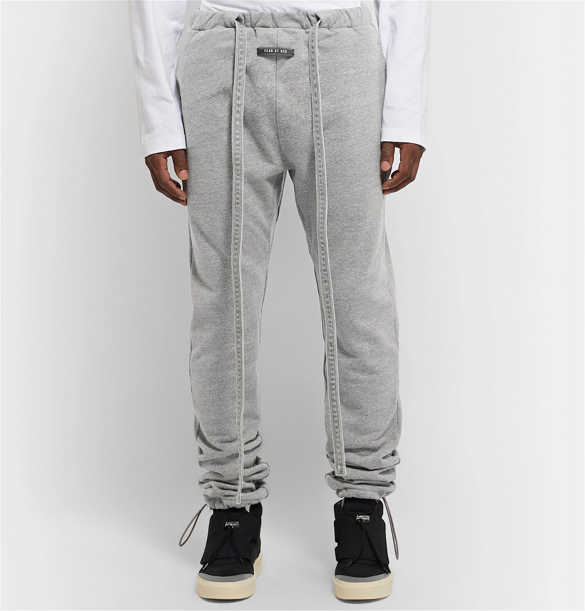 Fear of God - Slim-Fit Tapered Mélange Loopback Cotton-Blend Jersey  Sweatpants - Gray Fear Of God