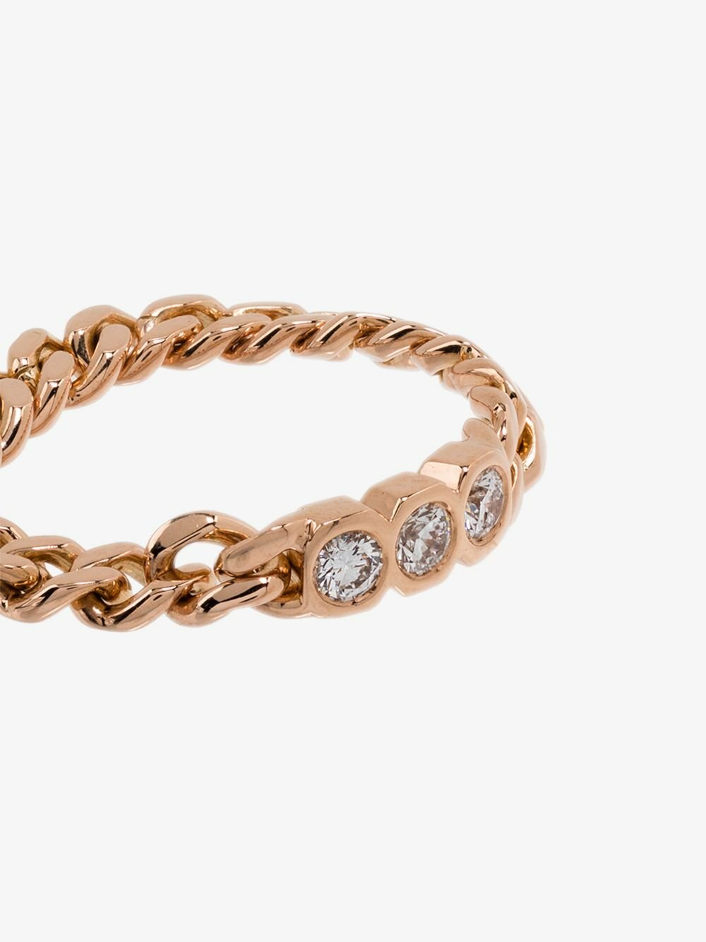 SHAY 18K Rose Gold Baby Link Triple Diamond Ring