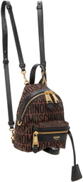 Moschino Brown All-Over Logo Backpack