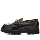 Grenson Women's Nina Chunky Loafer in Black Hi Shine