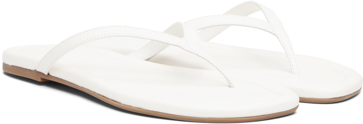 Staud White Freja Thong Sandals