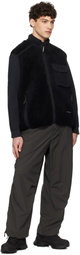 and wander Black Wool Boa Vest
