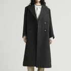 DUNST Women's Double Breasted Coat in Charcoal Melange