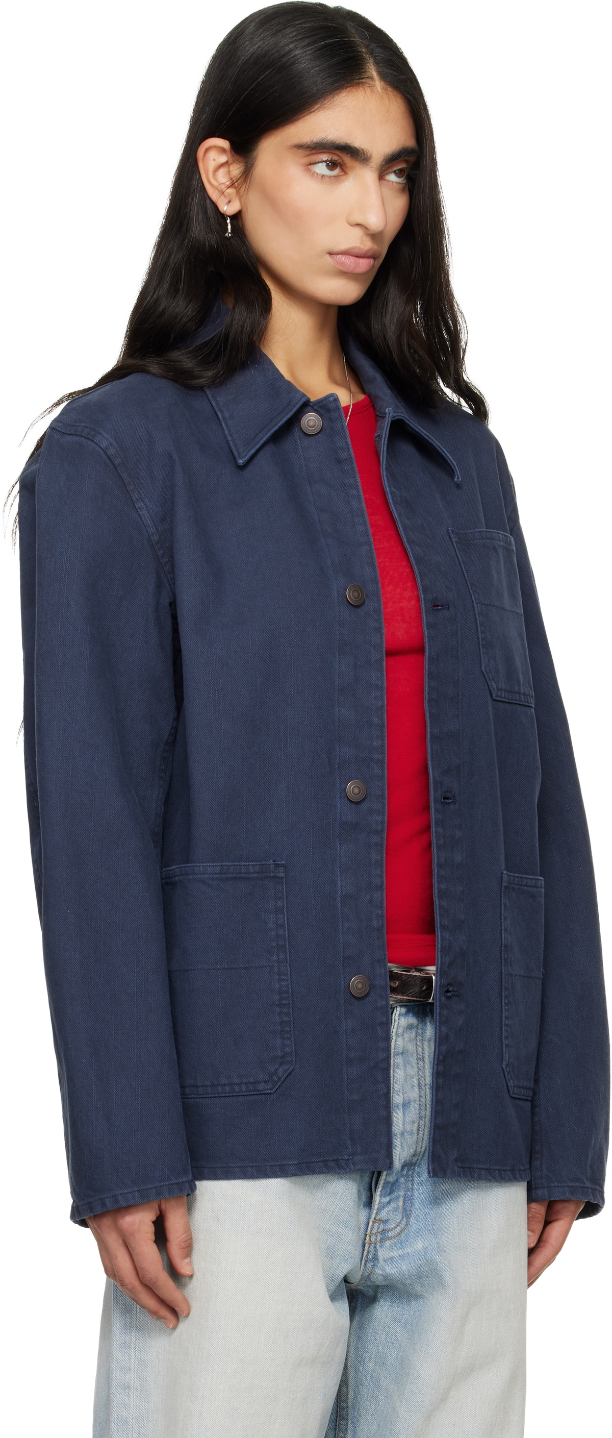TONYWACK Purple Garment Washed Cotton Utility Jacket