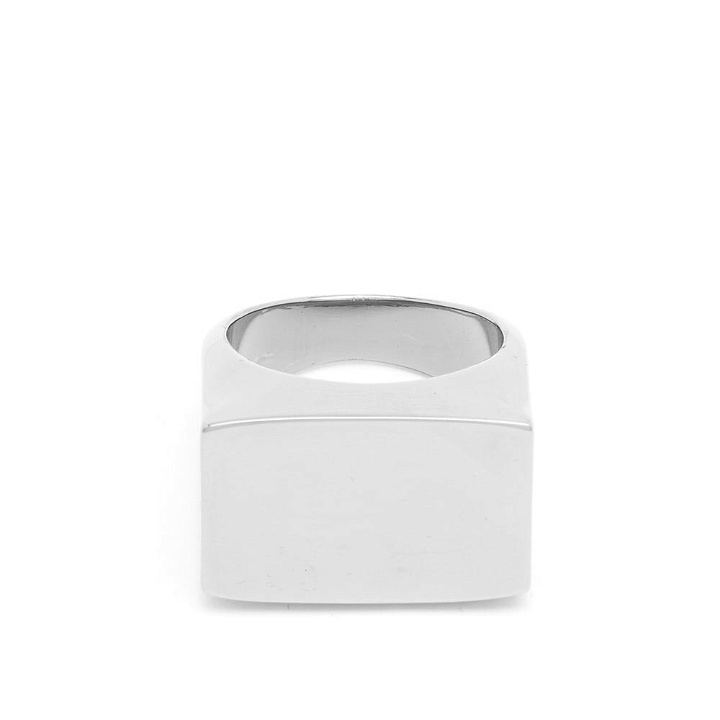 Photo: Dries Van Noten Men's Square Front Ring in Silver