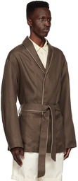 Agnona Brown Linen Robe