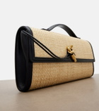 Bottega Veneta Andiamo leather-trimmed raffia clutch