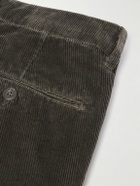 Eleventy - Straight-Leg Stretch Cotton and Modal-Blend Corduroy Trousers - Brown