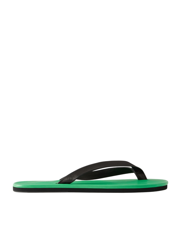 Photo: Auralee - Leather Flip-Flops - Green