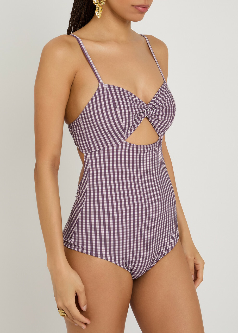 Nounou Zoe Gingham Swimsuit Purple