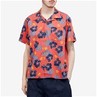 Nudie Jeans Co Men's Arthur Flower Hawaii Shirt in Red