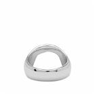 Tom Wood Men's Oval Gold Top Ring M in 925 Sterling Silver