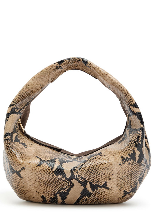 Photo: Khaite Olivia Medium Snake-effect Suede and Leather top Handle bag - Multicoloured 1 - One Size