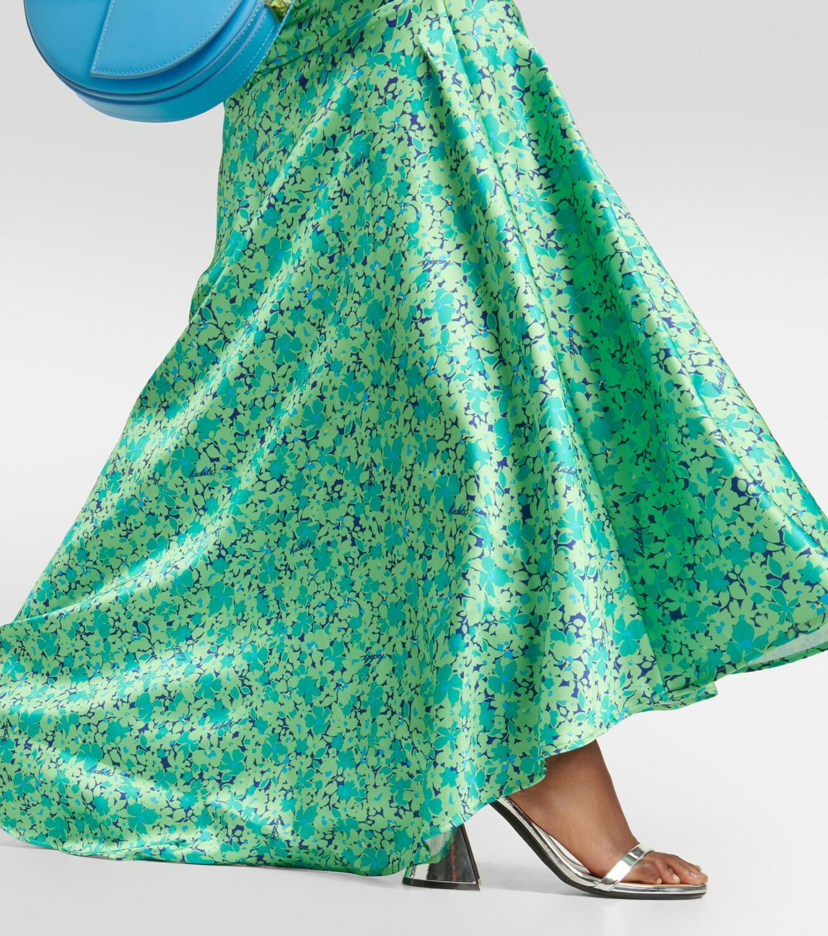 スカート Rotate Birger Christensen Floral Maxi Skirt Flower Maxi Skirt Light Blue - ROTATE Birger Christensen