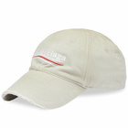 Balenciaga Men's Politcal Campaign Cap in Shell/White