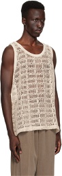 CMMN SWDN Off-White Sheer Tank Top