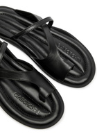 Gia Borghini Riley Leather Thong Sandals Black