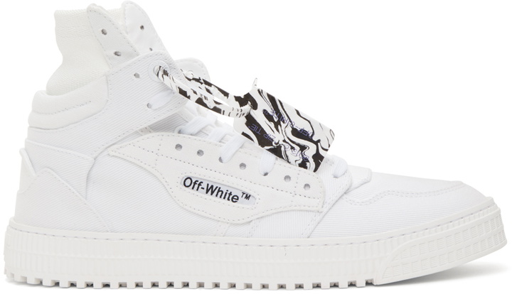 Photo: Off-White White Canvas Off Court 3.0 High-Top Sneakers