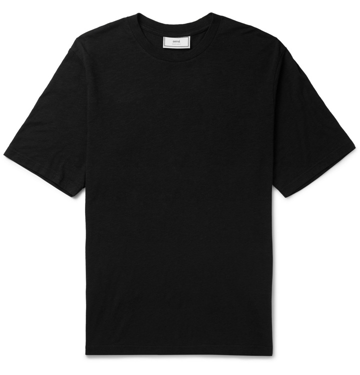 Photo: AMI - Cotton-Blend Voile T-Shirt - Black