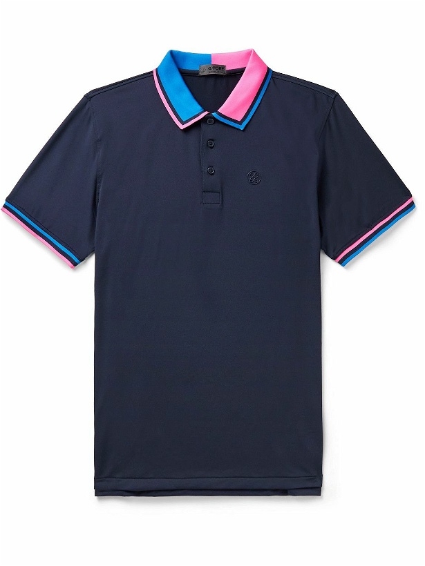 Photo: G/FORE - Slim-Fit Contrast-Tipped Stretch-Jersey Golf Polo Shirt - Blue
