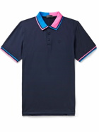 G/FORE - Slim-Fit Contrast-Tipped Stretch-Jersey Golf Polo Shirt - Blue