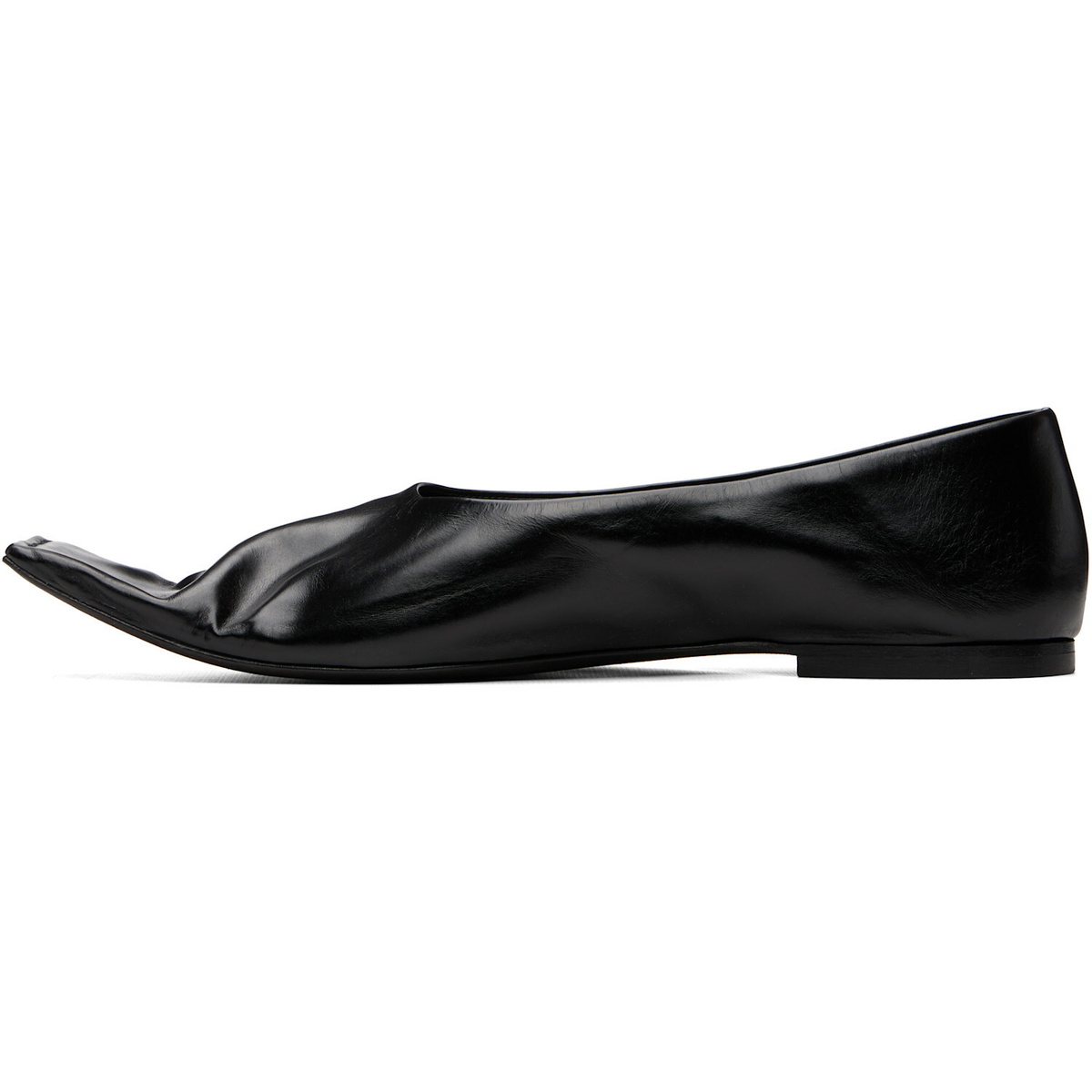 KHAITE Black Marlene Ballerina Flats