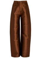 Marques' Almeida Wide-leg Mikado Trousers Brown