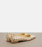 Manolo Blahnik Filotas leather-trimmed polka-dot ballet flats