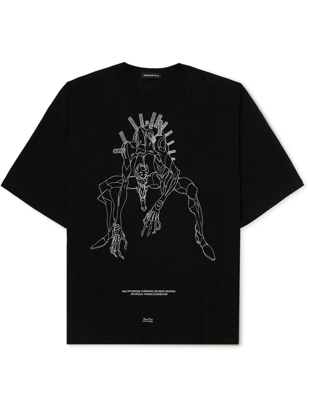 Photo: Undercover - Neon Genesis Evangelion Oversized Printed Cotton-Jersey T-Shirt - Black