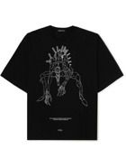 Undercover - Neon Genesis Evangelion Oversized Printed Cotton-Jersey T-Shirt - Black