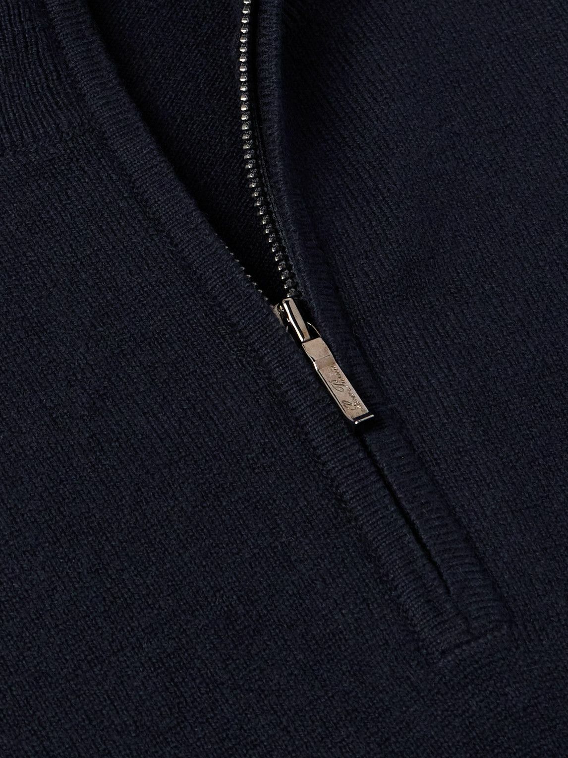 Loro Piana - Slim-Fit Baby Cashmere Half-Zip Sweater - Blue Loro Piana - Slim-Fit Baby Cashmere Half-Zip Sweater - Blue