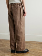 NN07 - Kay 1454 Straight-Leg Pleated Linen Trousers - Brown