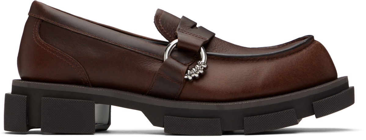 both Brown Gao Pierced Loafers
