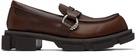 both Brown Gao Pierced Loafers
