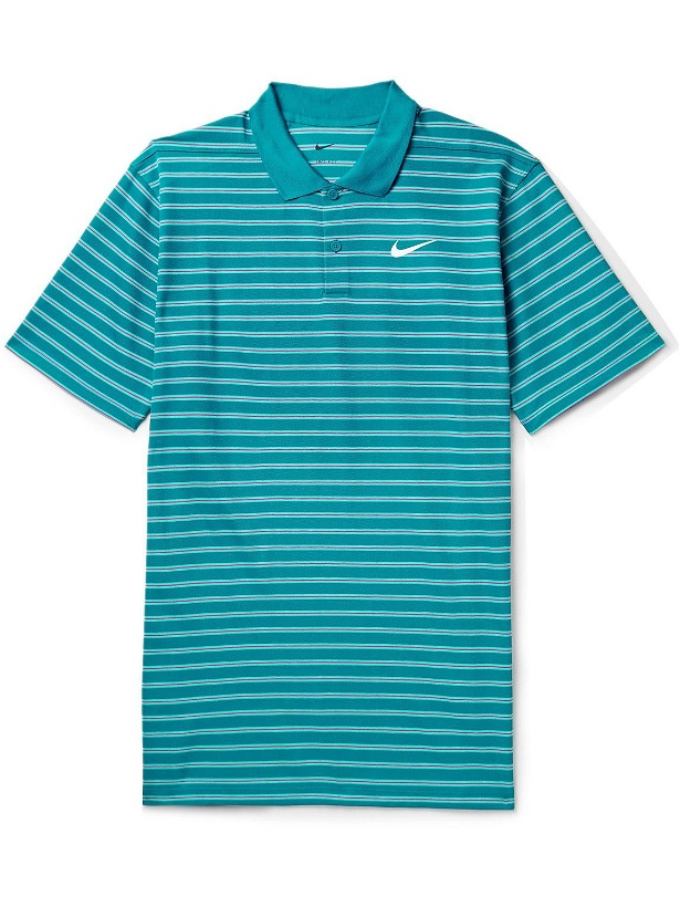 Photo: Nike Golf - Victory Striped Dri-FIT Golf Polo Shirt - Blue