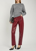 Simkhai Caroline Embellished Wool and Cashmere-blend Jumper Grey