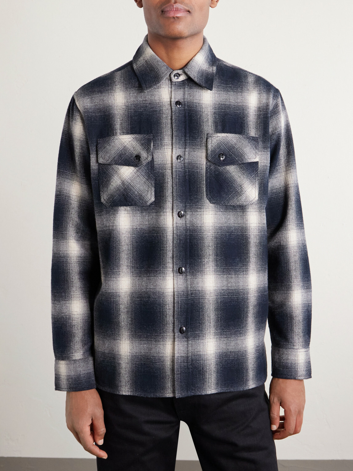 3sixteen - Checked Cotton-Flannel Shirt - Black