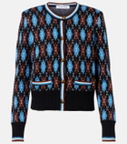 Veronica Beard Sylvane argyle wool and cotton cardigan