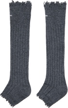 SHUSHU/TONG Gray Embroidered Logo Sandal Socks