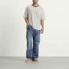 Visvim Men's Mondo Border Stripe T-Shirt in Grey