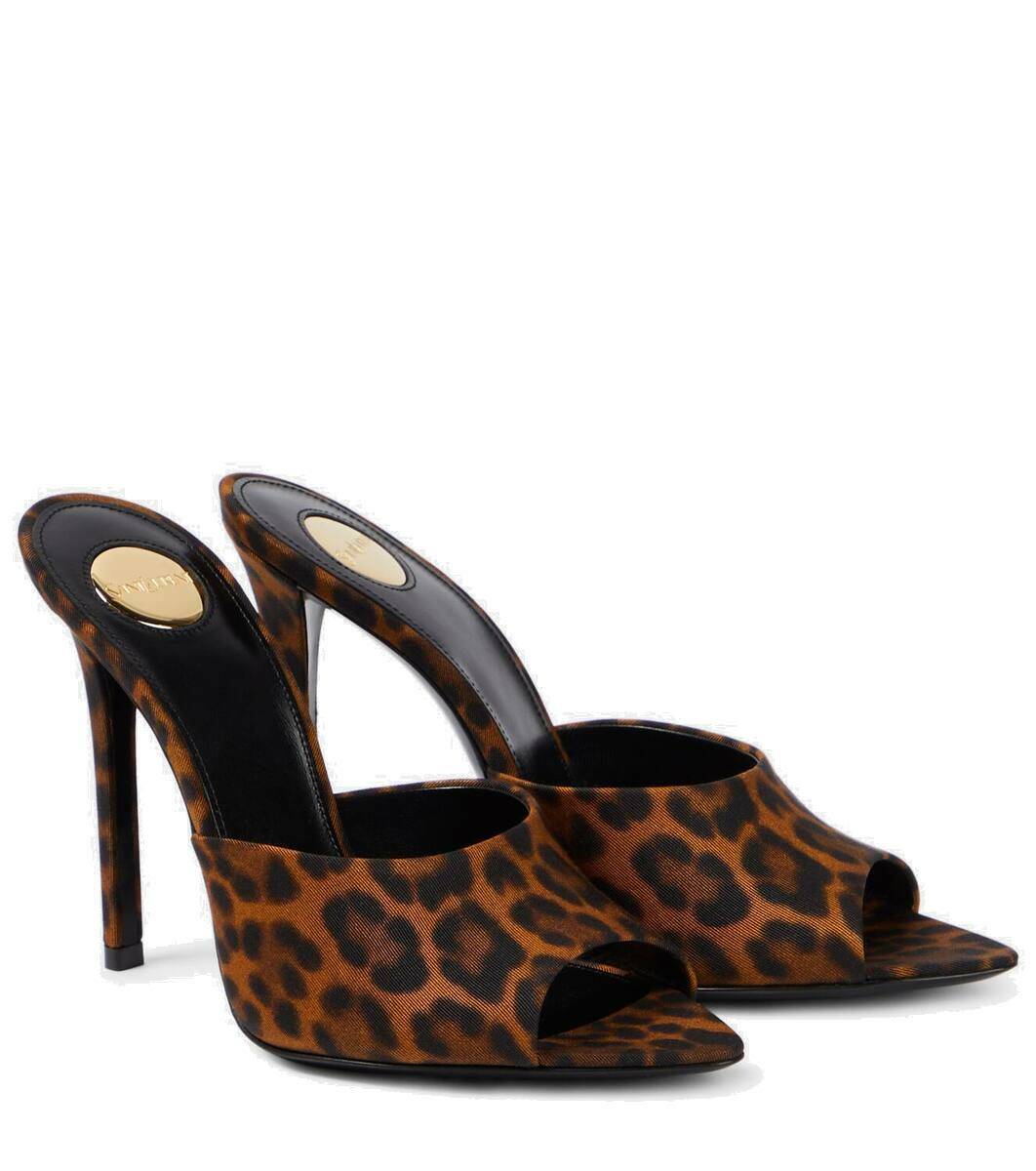 Saint Laurent Goldie 110 leopard-print mules Saint Laurent